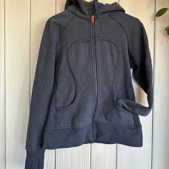 Lululemon Scuba Hoodie, Heathered Cadet Blue, Beachscape - Size 10 - Picture 4 of 6